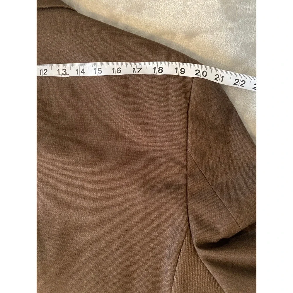 Calvin Klein Blazer Mens 44L Brown Solid Two‎ Button Double Vent Sport Coat